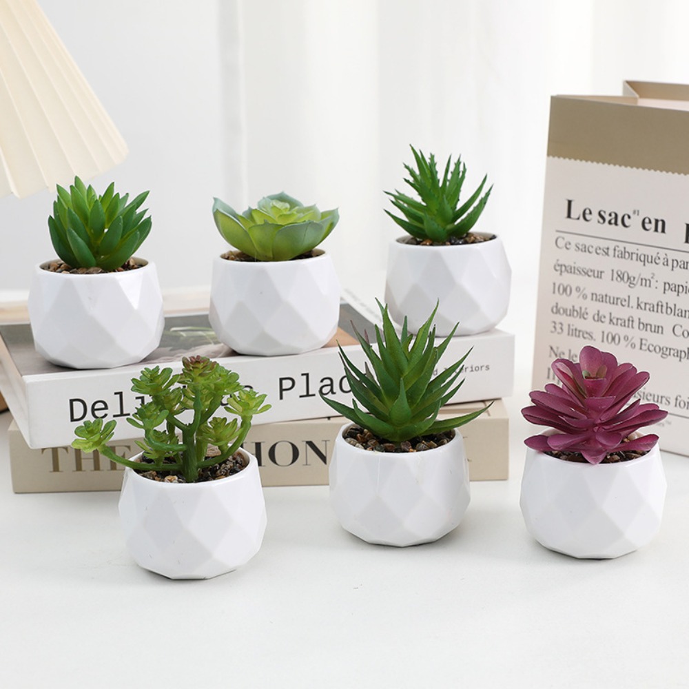 Cactus Mix Pot - Simülasyon Herdem Yeşil Yapay Sukulent Kaktüs